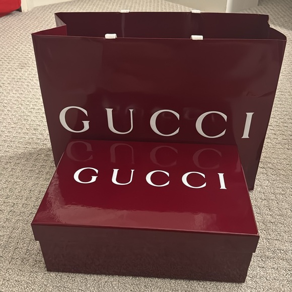 Gucci Maroon High Gloss Shopping Bag and Matching Box - Picture 4 of 4